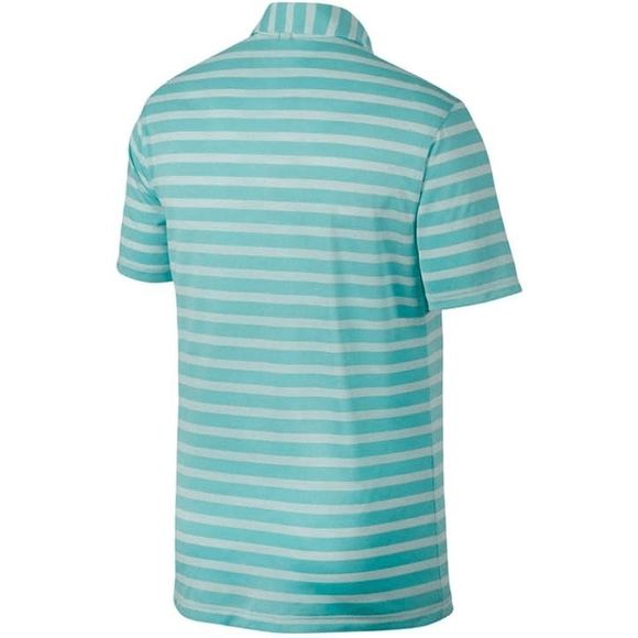 NEW Mens Medium Nike Breathe Stripe Golf Polo Logo 833065-446 Light Aqua White - Picture 2 of 3